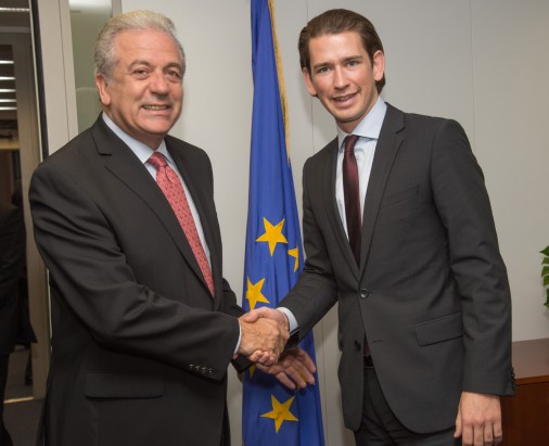Sebastian Kurz , Austrian Federal Minister for European and International Affairs, was received by Dimitris Avramopoulos, Member of the EC in charge of Migration and Home Affairs