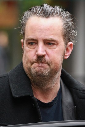 Matthew Perry looks a far cry from his days in Friends, looking bloated and unshaven and extremely tired  Matthew moved about really slowly to his car after appearing on Steve Wright show at BBC Radio Two studios.