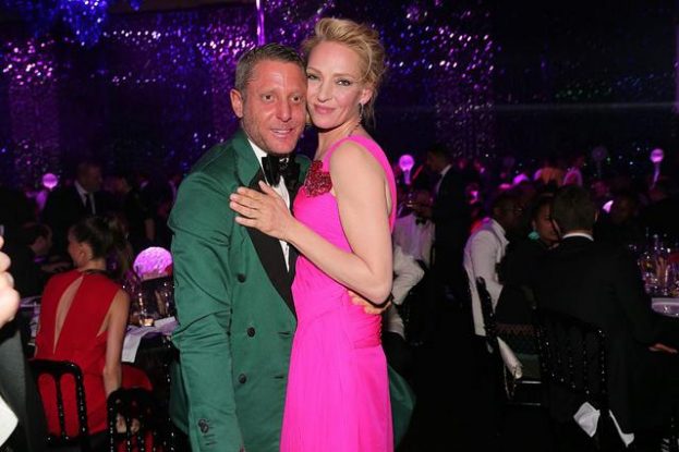 CAP D'ANTIBES, FRANCE - MAY 19:  Lapo Elkann kisses Uma Thurman during the amfAR's 23rd Cinema Against AIDS Gala at Hotel du Cap-Eden-Roc on May 19, 2016 in Cap d'Antibes, France.  (Photo by Gisela Schober/Getty Images for amfAR )