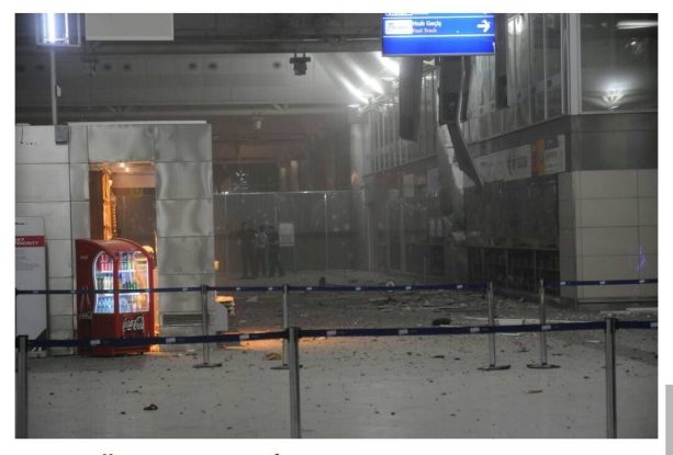 A view of the entrance of the Ataturk international airport after two suicide bombers opened fire before blowing themselves up at the entrance, in Istanbul, Turkey  June 28, 2016. Courtesy of 140journo/via Reuters. ATTENTION EDITORS - THIS IMAGE WAS PROVIDED BY A THIRD PARTY. EDITORIAL USE ONLY. NO RESALES. NO ARCHIVE.  TPX IMAGES OF THE DAY