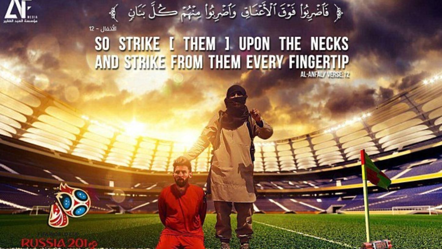 Αφίσα ISIS με τον Μέσι αιχμάλωτο